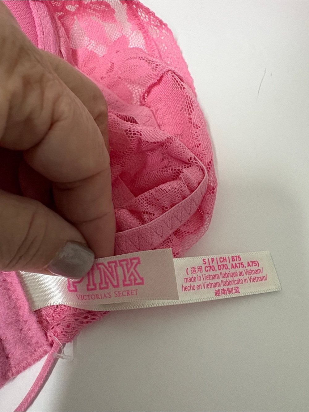 PINK Victoria's Secret Hot Pink Floral Lace Longline Bralette - Picture 5 of 7